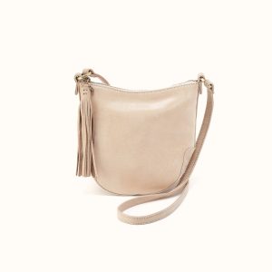 Lexi Crossbody in Buffed Leather - Frosted Pearl