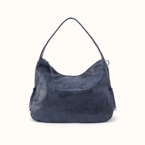 Kori Hobo in Buffed Leather - Indigo Sky