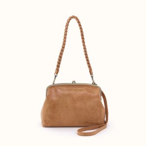 Alba Frame Large Shoulder Bag In Buffed Leather - Whiskey