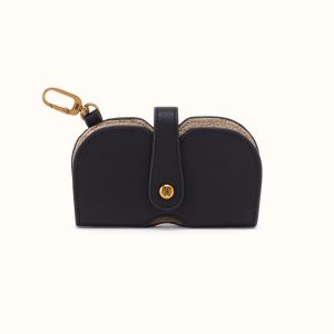 Blink Glasses Holder in Pebbled Leather - Black