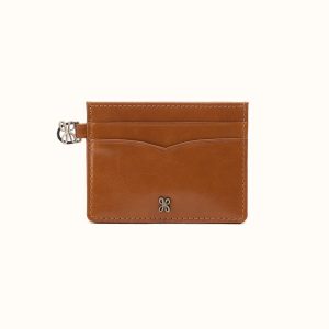 Charmed Card Case In Polished Leather - Truffle