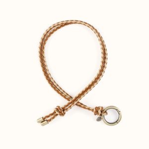 Lasso Lanyard Fob in Polished Leather - Truffle