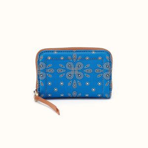 Soma Small Wallet In Coated Canvas - Blue Journey Bandana
