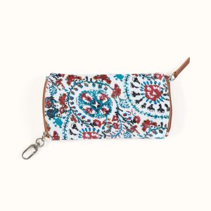 Spark Double Eyeglass Case in Cotton Canvas - Batik Blooms Canvas