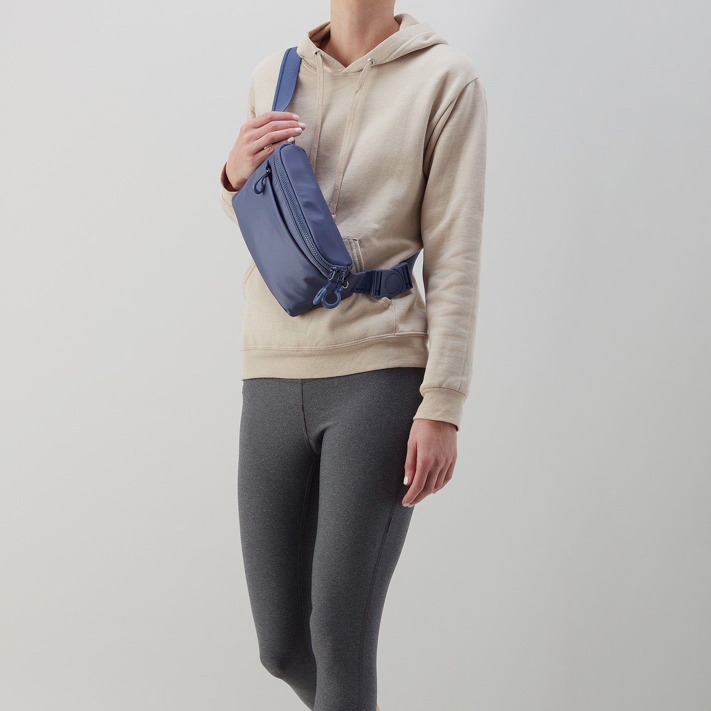 BE HOLD Belt Bag in CaRefiber recycled nylon - Stone - Image 8