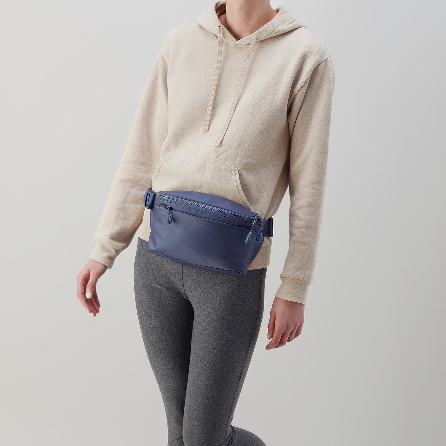 BE HOLD Belt Bag in CaRefiber recycled nylon - Stone - Image 9