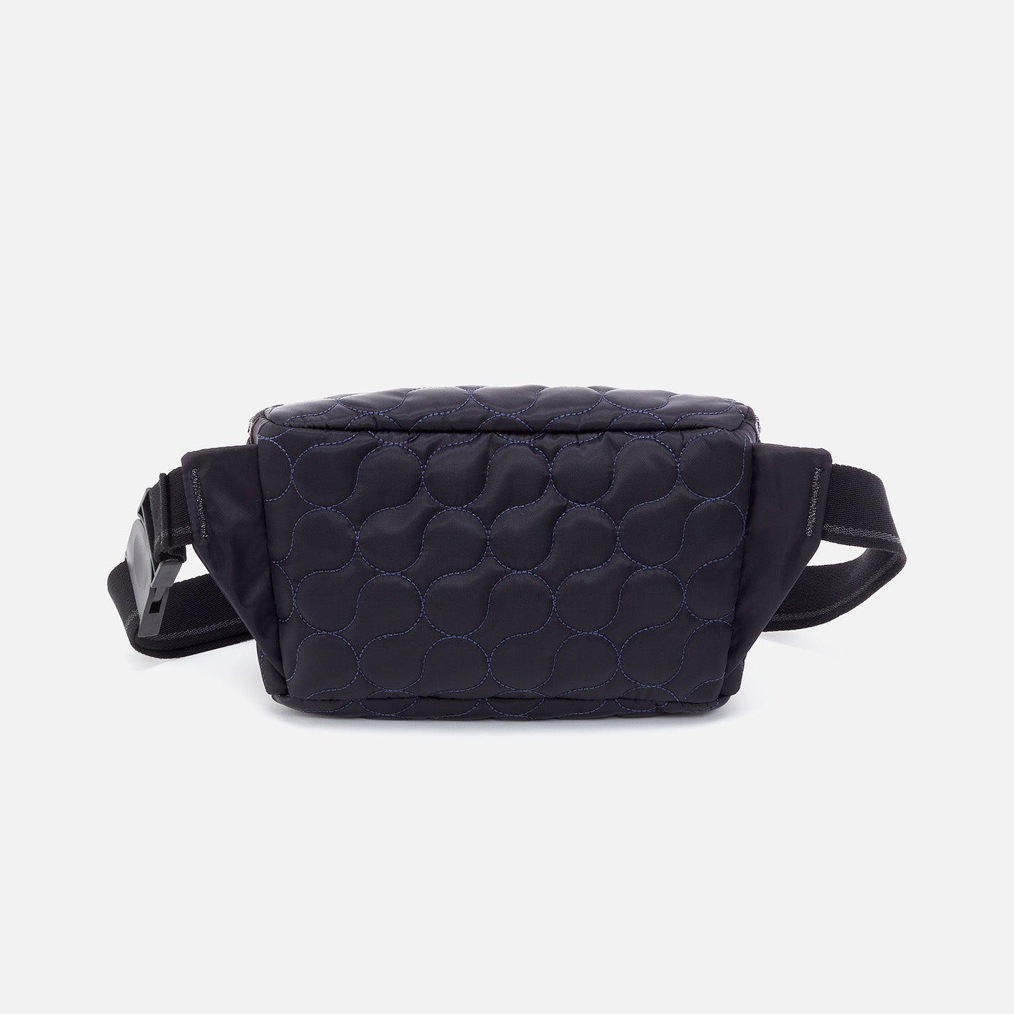 BE HOLD Quilted Belt Bag in CaRefiber recycled nylon - Jet with Ocean Quilt - Image 6