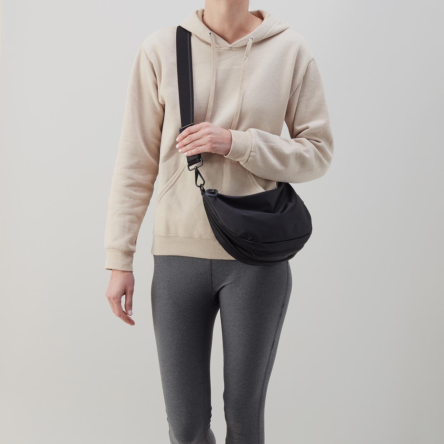 EVERY WEAR Quilted Crossbody in CaRefiber recycled nylon - Teal - Image 3