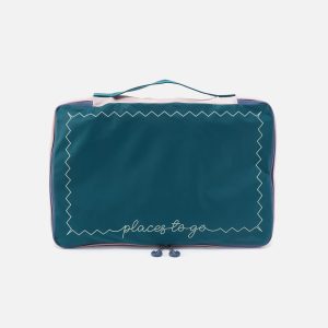 SET TO GO Packing Cube Large in CaRefiber recycled nylon - Teal