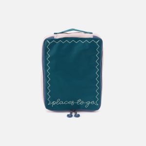 SET TO GO Shoe Packing Cube in CaRefiber recycled nylon - Teal