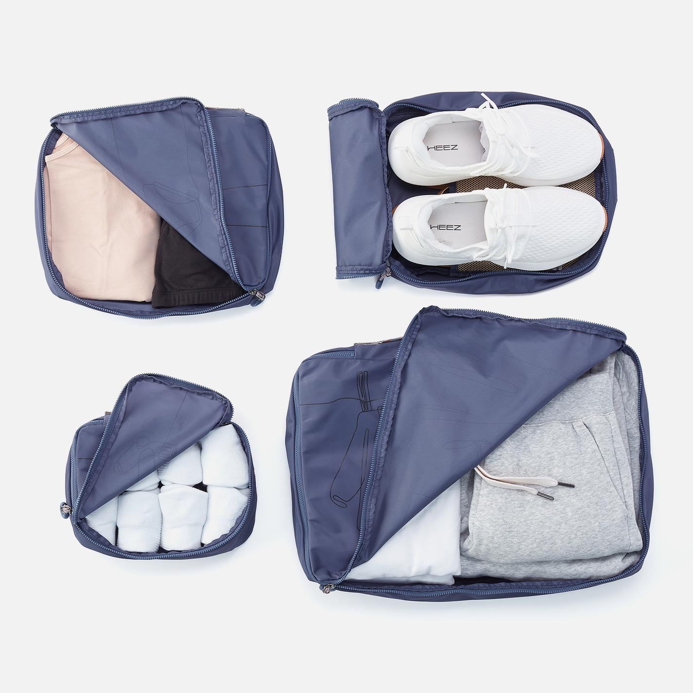 SET TO GO Shoe Packing Cube in CaRefiber recycled nylon - Teal - Image 4