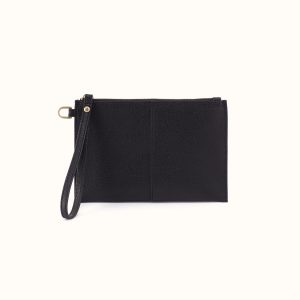 Vida Small Pouch In Micro Pebbled Leather - Black