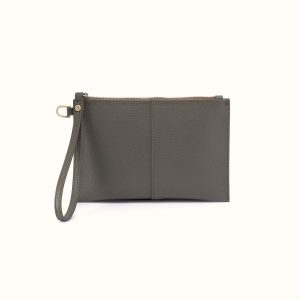 Vida Small Pouch in Micro Pebbled Leather - Desert Palm