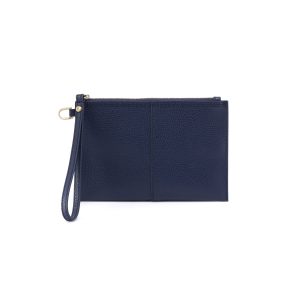 Vida Small Pouch In Micro Pebbled Leather - Mood Indigo