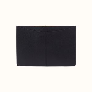 Vida Laptop Sleeve in Micro Pebbled Leather - Black