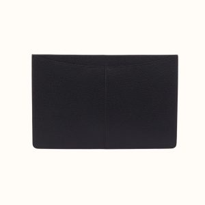 Vida Large Laptop Sleeve in Micro Pebbled Leather - Black