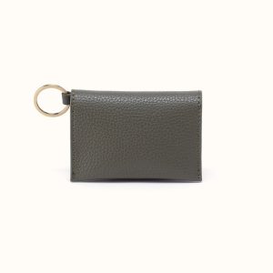Vida Card Case in Micro Pebbled Leather - Desert Palm