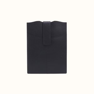 Vida Vertical Laptop In Micro Pebbled Leather - Black