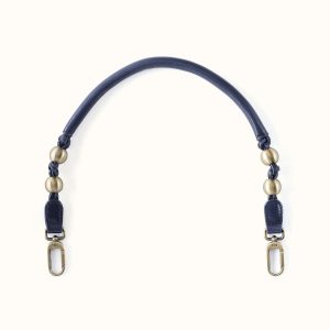 Tamborine Strap In Polished Leather - Ink Navy