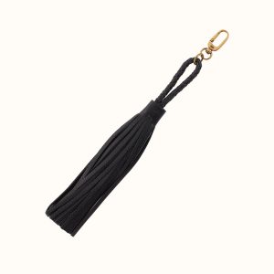 Ziggy Tassel In Pebbled Leather - Black