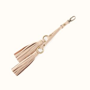 Ring Tassel Swag In Pebbled Leather - Stonewash