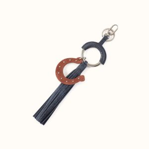 Lucky Tassel Fob in Buffed Leather - Indigo Sky