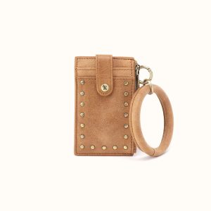 Ring Credit Card Wristlet In Buffed Leather - Whiskey