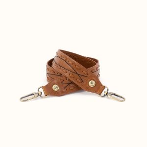 Country Road Guitar Strap in Polished Leather - Truffle