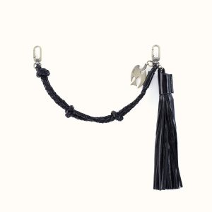 Knot Braid Bag Swag in Polished Leather - Black