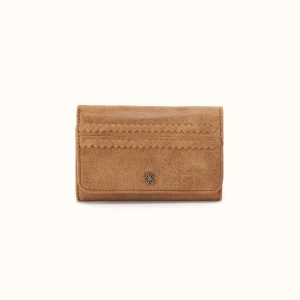 Jill Trifold Wallet In Buffed Leather - Whiskey