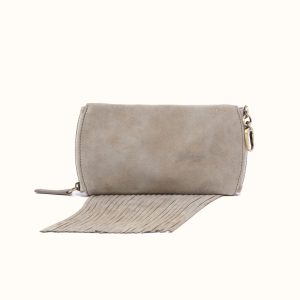Spark Double Eyeglass Case in Nubuck Leather - Golden Granite