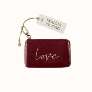 Sentiment Pouch in Gloss Leather - Garnet Gloss