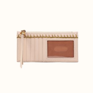Carte Card Case In Pebbled Leather - Stonewash