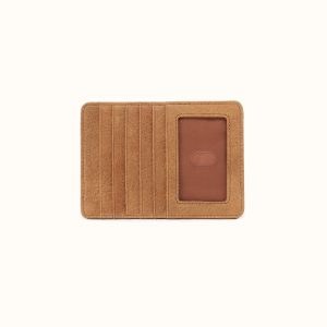 Euro Slide Card Case In Buffed Leather - Whiskey