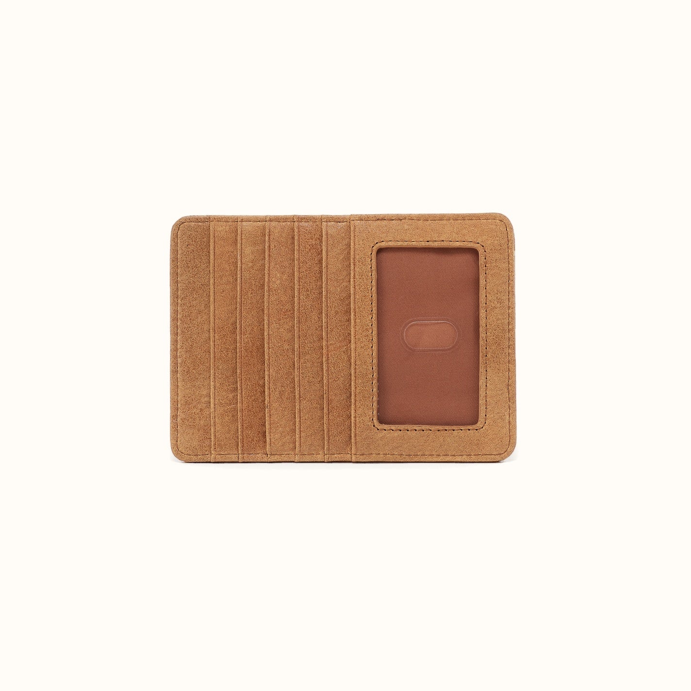 Euro Slide Card Case In Buffed Leather - Whiskey