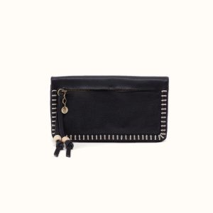 Lumen Continental Wallet In Cloud Leather - Black
