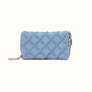 Spark Double Eyeglass Case In Cloud Leather - Bluebell