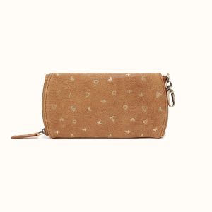 Spark Double Eyeglass Case In Buffed Leather - Whiskey