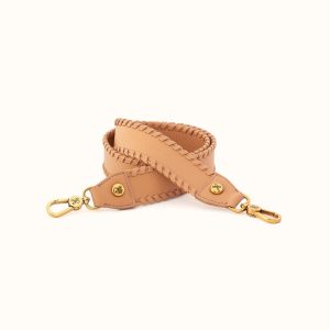 Whipstitch Guitar Strap in Pebbled Leather - Sandstorm