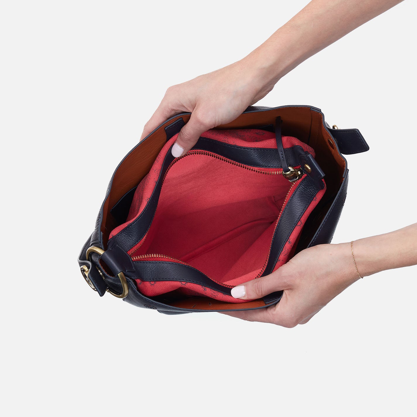 Catalina Hobo In Smooth Leather - Navy - Image 2