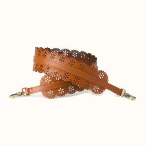 Tabby Long Strap In Smooth Leather - Truffle