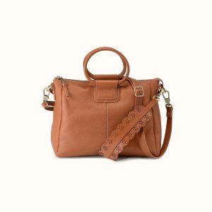 Sheila Medium Satchel In Pebbled Leather - Warm Honey