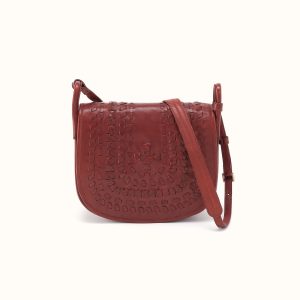 Kiva Large Crossbody in Washed Leather - Chestnut
