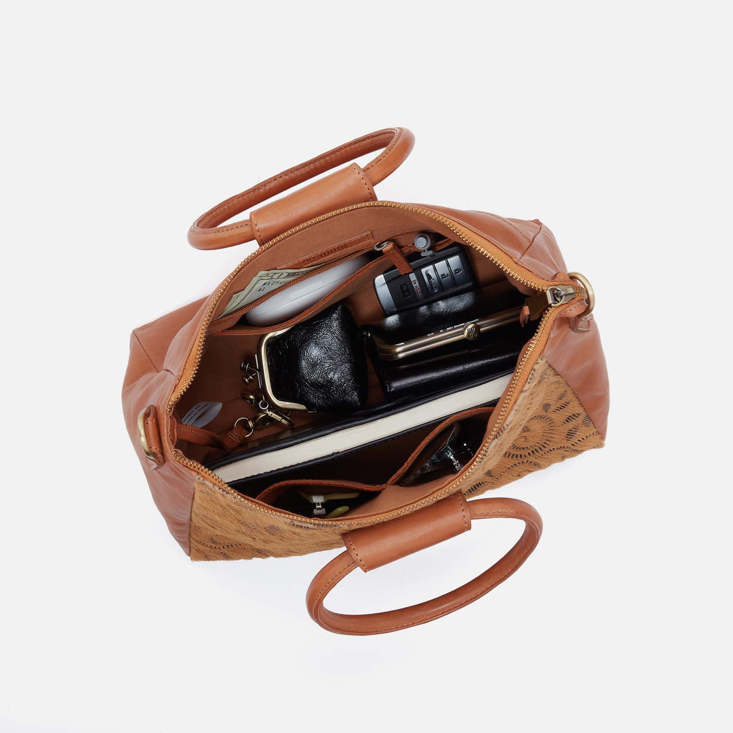 Sheila Medium Satchel in Hair-On Leather - Harvest Wheat Hair-On - Image 3