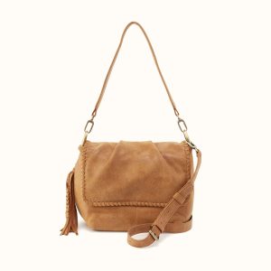 Harley Convertible Shoulder Bag In Buffed Leather - Whiskey