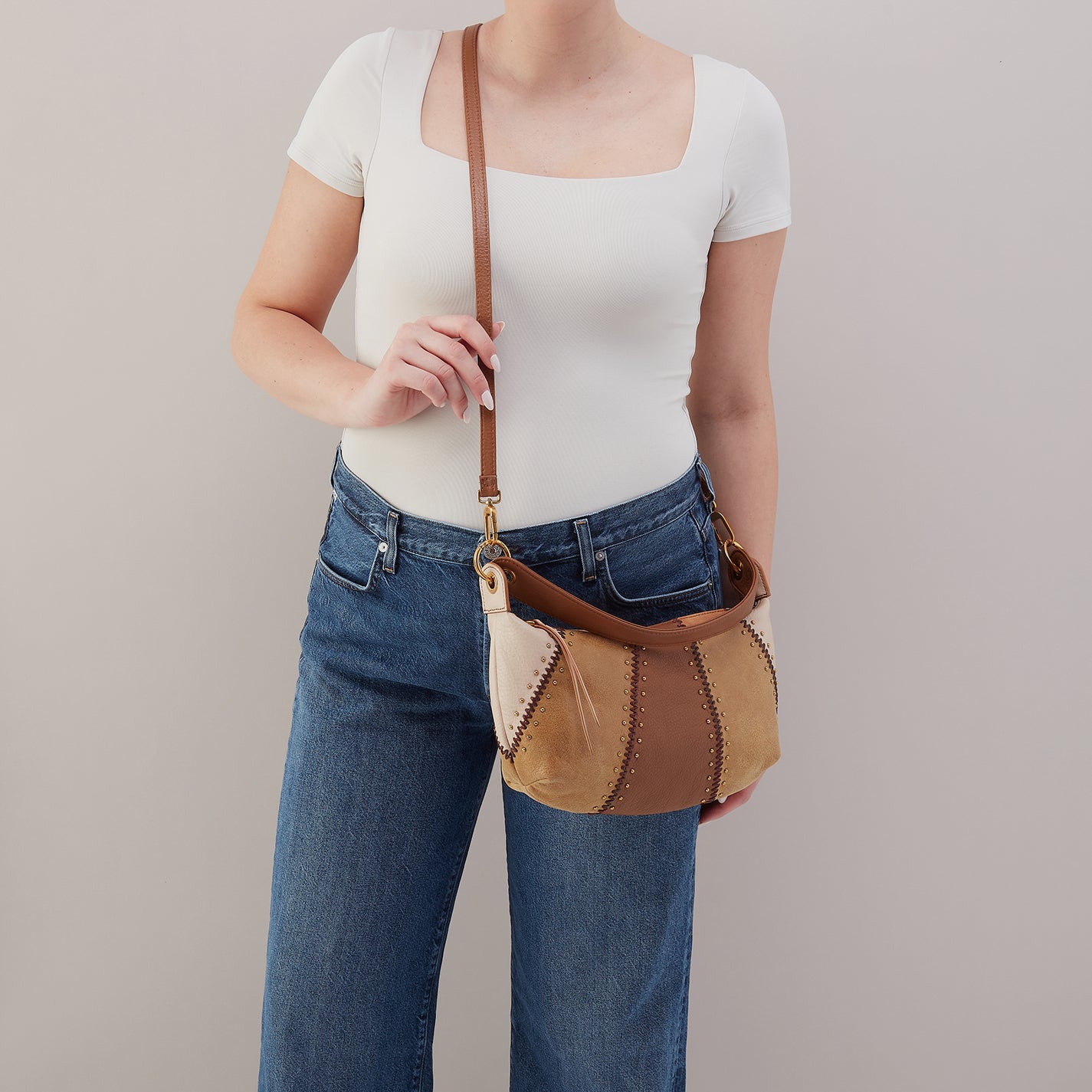 Opal Mini Shoulder In Pebbled Leather - Timber Brown - Image 3