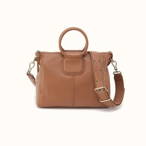 Sheila Medium Satchel In Pebbled Leather - Brown Sugar