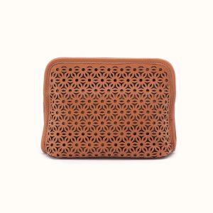 Beauty Cosmetic Pouch in Sun-Perf Leather - Canyon Petal