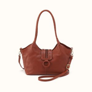 Foundery Small Tote In Washed Leather - Kindling Brown