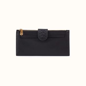 Dunn Continental Wallet In Pebbled Leather - Black